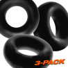 Oxballs Lot de 3 cockrings Fat Willy Noirs